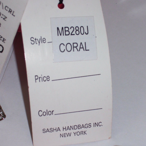 Sasha Coral Satin Pleated Evening Handbag - Picture 7 of 8